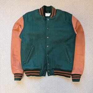 American Apparel Wool Leather Bomber Varsity Jacket Medium Made in USA